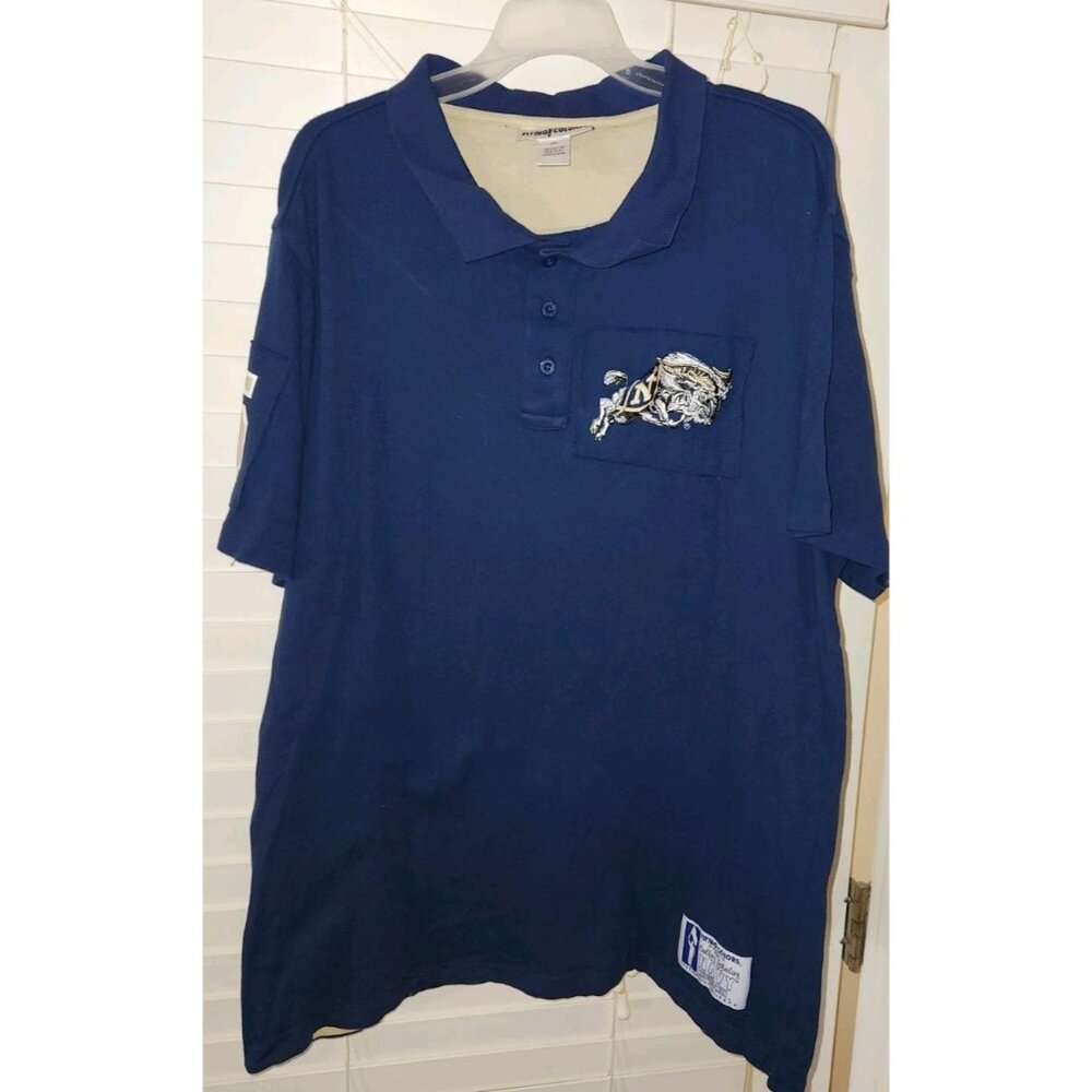 Navy Midshipmen Navy Blue FLYING COLORS Collar Scholar Polo #45 MENS 2XL